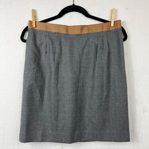Loft Wool Blend Mini Pencil Skirt Women 8 Petite Coquette Preppy Academia Office - Picture 1 of 10